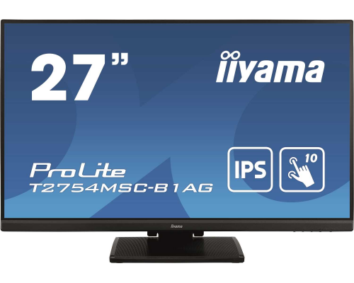 Монитор LCD 27'' [16:9] 1920х1080(FHD) IPS, nonGLARE, TOUCH, 300cd/m2, H178°/V178°, 1000:1, 80M:1, 16.7M, 4ms, VGA, DVI, HDMI, USB-Hub, Height adj, Tilt, Speakers, Webcam, 3Y, Black