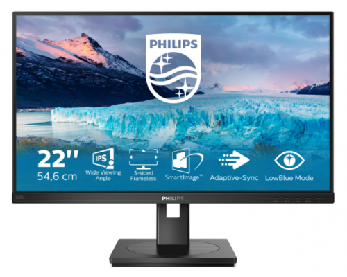 Монитор LCD 21.5'' [16:9] 1920х1080(FHD) IPS, nonGLARE, 250cd/m2, H178°/V178°, 1000:1, 50M:1, 16.7M, 4ms, VGA, DVI, HDMI, DP, Height adj, Tilt, Swivel, Speakers, 3Y, Black