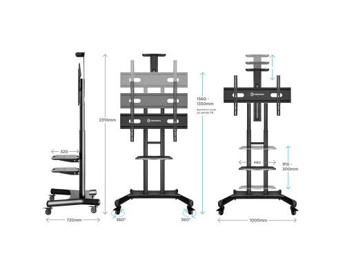 Мобильная стойка ONKRON TS1881чёрная