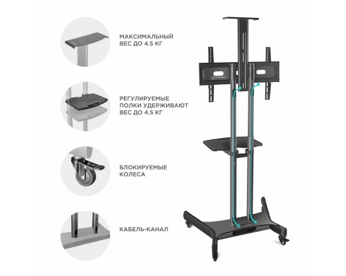 Мобильная стойка ONKRON TS1551чёрная