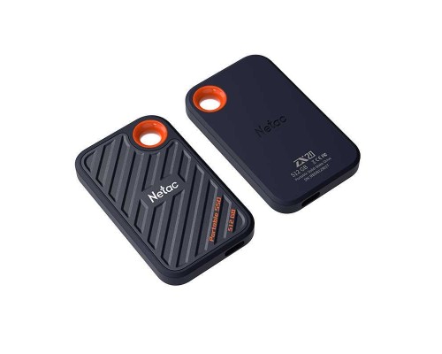 Внешний твердотельный накопитель Netac ZX20 USB 3.2 Gen 2 Type-C External SSD 512GB, R/W up to 2000MB/1800MB/s, with USB C to A cable and 20Gbps USB C to C cable