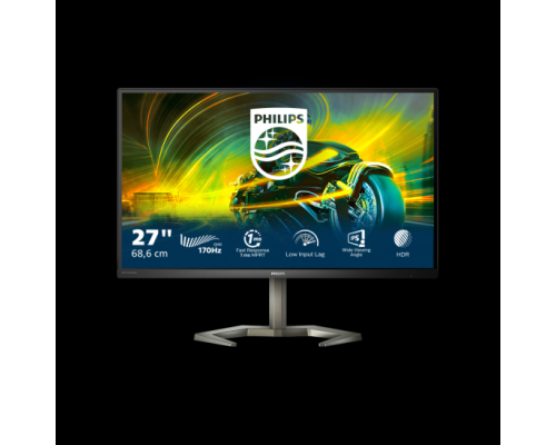 Монитор LCD 27'' [16:9] 2560х1440(WQHD) IPS, nonGLARE, 170 Гц, 350cd/m2, H178°/V178°, 1000:1, 20M:1, 1,07 миллиардов цветов, 1ms, 2xHDMI, 2xDP, USB-Hub, Height adj, Pivot, Tilt, Swivel, Speakers, Audio out, 3Y, Black