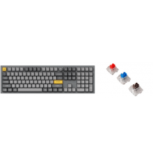 Клавиатура проводная, Q6-N1,RGB подсветка,красный свитч,104  кнопоки, цвет серый                                                                                                                                                                          