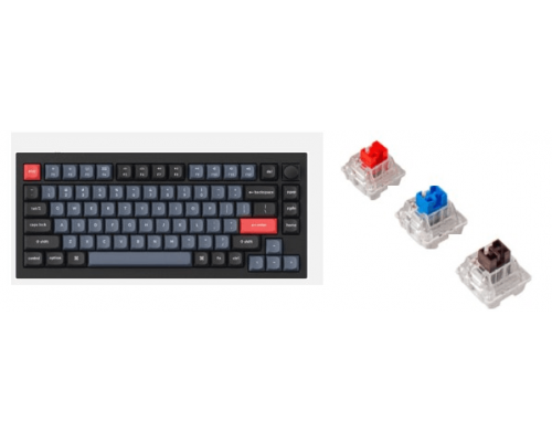 Клавиатура проводная, Q1-M3,RGB подсветка,коричневый свитч,84 кнопоки, цвет черный