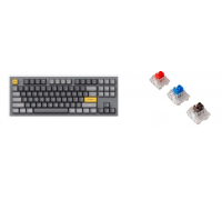 Клавиатура проводная, Q3-N2,RGB подсветка,синий свитч,87 кнопок, цвет серый                                                                                                                                                                               