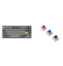 Клавиатура проводная, Q1-N3,RGB подсветка,коричневый свитч,84 кнопоки, цвет серый                                                                                                                                                                         