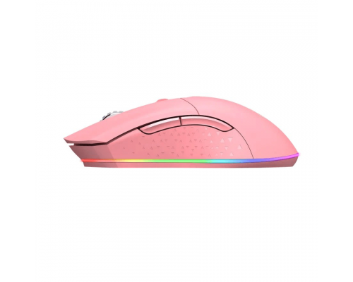 Мышь игровая беспроводная Dareu EM901 Pink (розовый), DPI 600-10000, подсветка RGB, подключение: проводное+2.4GHz, размер 125x67x39мм