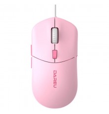 Мышь проводная Dareu LM121 Pink (розовый), DPI 800/1600/2400/6400, подсветка RGB, размер 116x35x60мм, 1,8м                                                                                                                                                