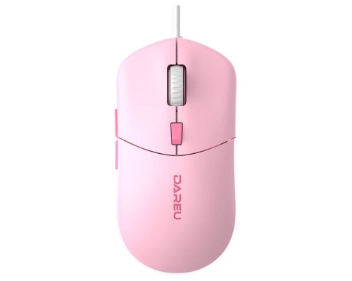 Мышь проводная Dareu LM121 Pink (розовый), DPI 800/1600/2400/6400, подсветка RGB, размер 116x35x60мм, 1,8м