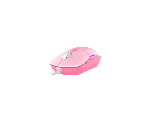 Мышь проводная Dareu LM121 Pink (розовый), DPI 800/1600/2400/6400, подсветка RGB, размер 116x35x60мм, 1,8м