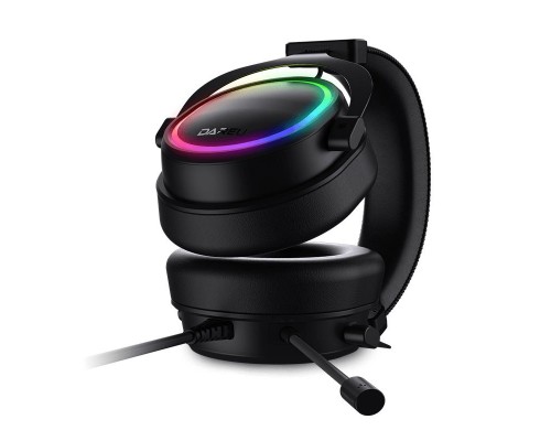 Гарнитура игровая проводная Dareu EH925s Pro Black (черный), подсветка RGB, съемный микрофон с  шумоподавлением, подключение USB, длина кабеля 2,2м