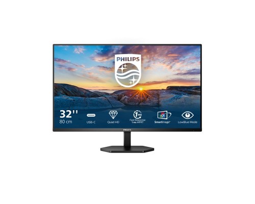 Монитор LCD 31.5'' [16:9] 2560х1440(WQHD) VA, nonGLARE, 75 Гц, 300cd/m2, H178°/V178°, 3000:1, 50М:1, 16,7 миллионов цветов, 4ms, VGA, 2xHDMI, DP, USB-Hub, Height adj, Pivot, Tilt, Swivel, Speakers, 3Y, Black