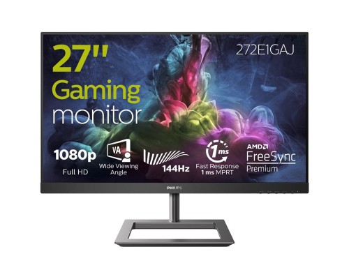 Монитор LCD 27'' [16:9] 1920х1080(FHD) VA, nonGLARE, 350cd/m2, H178°/V178°, 3000:1, 50M:1, 16.7M, 4ms, VGA, HDMI, DP, Tilt, Swivel, Speakers, 2Y, Черный, Хромовый