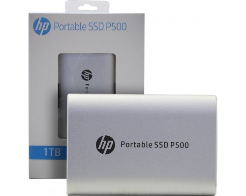 Внешний накопитель SSD HP P500 Series 1F5P7AA 1.0Tb, USB 3.2 Gen2, чтение  420 Мб/сек, запись  420 Мб/сек, 500 TBW, silver