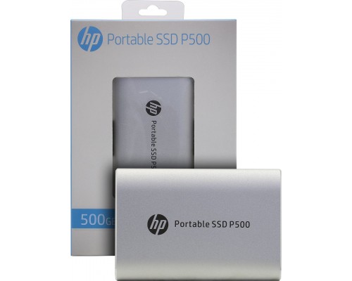 Внешний накопитель SSD HP P500 Series 7PD55AA 500Gb, USB 3.2 Gen2, чтение  370 Мб/сек, запись  200 Мб/сек, 300 TBW, silver