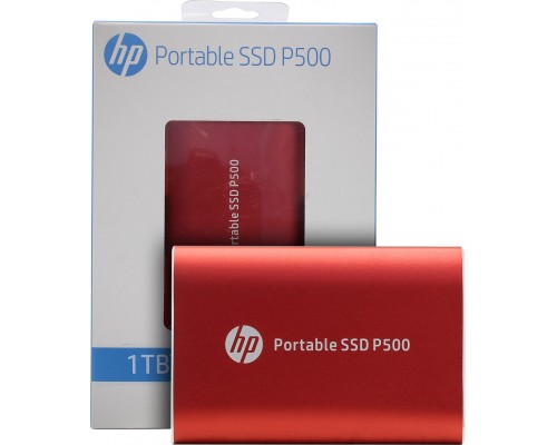 Внешний накопитель SSD HP P500 Series 1F5P5AA 1.0Tb, USB 3.2 Gen2, чтение  420 Мб/сек, запись  420 Мб/сек, 500 TBW, red