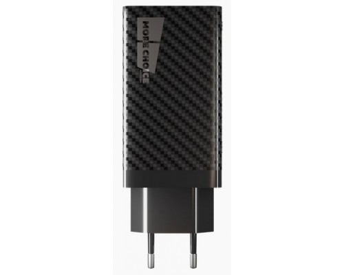 Зарядное устройство СЗУ More choice NC76Sа black 65 Вт, USB/USB Type-C, 3А, Quick Charge 3.0, с кабелем USB Type-C, черный