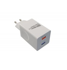 Зарядное устройство СЗУ More choice NC55QCa white для быстрого заряда, с кабелем Type-C, USB 1  5B - 3.0A (QC), USB 2  5B - 2.1A, белый                                                                                                                   