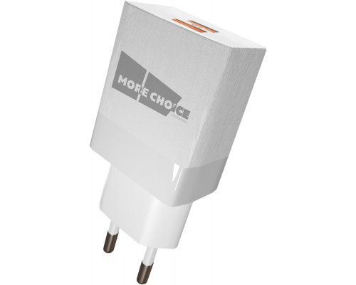 Зарядное устройство СЗУ More choice NC24m white 2х USB, 2.1А, с кабелем micro USB, держатель для кабеля, белый