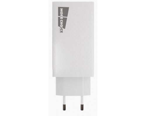 Зарядное устройство СЗУ More choice NC76Sа white 65 Вт, USB/USB Type-C, 3А, Quick Charge 3.0, с кабелем USB Type-C, белый