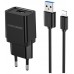 Зарядное устройство СЗУ More choice NC33i black USB, 5В/1А, USB-фонарик, для Lightning, черный