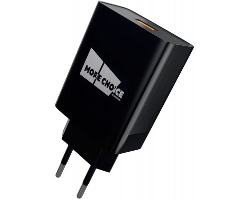 Зарядное устройство СЗУ More choice NC52QCi black 1х USB, 3.0A, QC3.0, с кабелем Lightning 8pin, USB-фонарик, черный