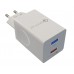 Зарядное устройство СЗУ More choice NC55QC white для быстрого заряда, USB 1  5B - 3.0A (QC), USB 2  5B - 2.1A, белый