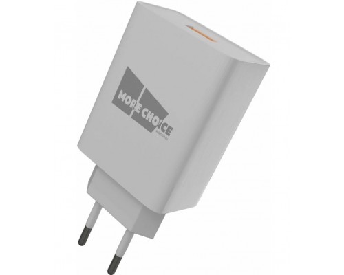 Зарядное устройство СЗУ More choice NC52QC white 1х USB, 3.0A, Quick Charge 3.0, USB-фонарик, белый