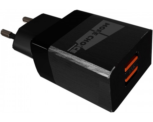 Зарядное устройство СЗУ More choice NC24a black 2х USB, 2.1А, с кабелем USB Type-C, держатель для кабеля, черный