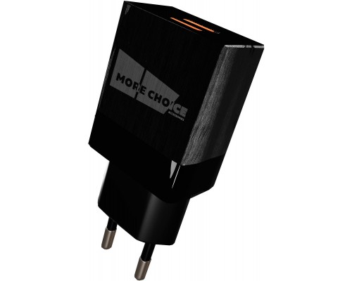 Зарядное устройство СЗУ More choice NC24a black 2х USB, 2.1А, с кабелем USB Type-C, держатель для кабеля, черный