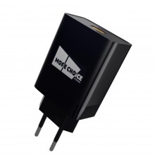 Зарядное устройство СЗУ More choice NC52QC black 1х USB, 3.0A, Quick Charge 3.0, USB-фонарик, черный                                                                                                                                                      