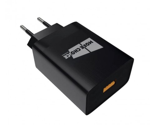 Зарядное устройство СЗУ More choice NC52QC black 1х USB, 3.0A, Quick Charge 3.0, USB-фонарик, черный