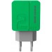 Зарядное устройство СЗУ More choice NC46a green/grey 2х USB, 2.4А, с кабелем USB Type-C, держатель для кабеля, зеленый/серый