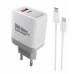 Зарядное устройство СЗУ More choice NC71Si white 20 Вт, 1х USB Type-C, 5B - 3A (PD), 1x USB Quick Charge 3.0, с кабелем Lightning, белый