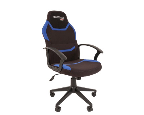 Игровое кресло Chairman game 9 00-07104730 компьютерное, до 120 кг, ткань/пластик, цвет  черный/синий