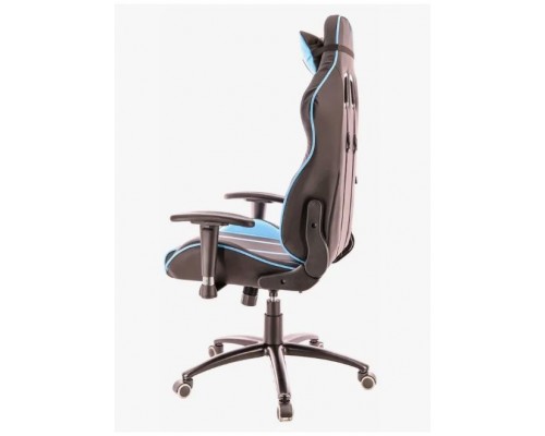 Игровое кресло Everprof Lotus S16 компьютерное, до 120 кг, экокожа, металл, черное/синее