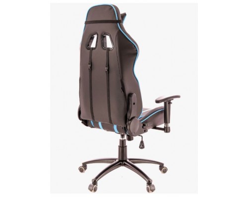 Игровое кресло Everprof Lotus S16 компьютерное, до 120 кг, экокожа, металл, черное/синее