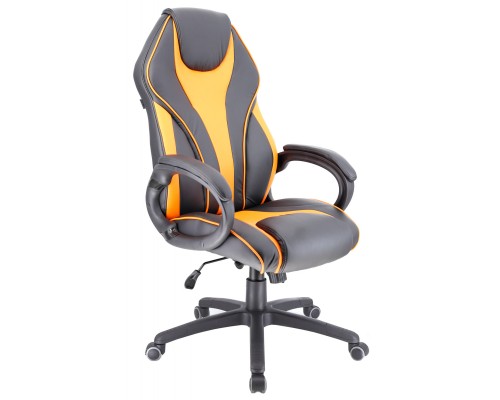 Игровое кресло Everprof Wing TM компьютерное, до 120 кг, экокожа, пластик, черное/оранжевое