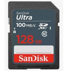 Карта памяти SanDisk Ultra SDSDUNR-128G-GN3IN SD, 128Gb, UHS-I Class 1 (U1), Class10, чтение до 100 Мб/с                                                                                                                                                  