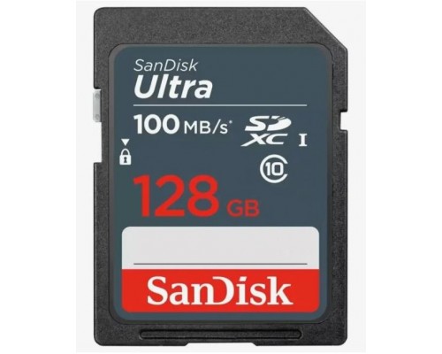 Карта памяти SanDisk Ultra SDSDUNR-128G-GN3IN SD, 128Gb, UHS-I Class 1 (U1), Class10, чтение до 100 Мб/с