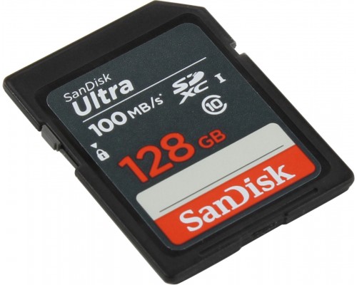 Карта памяти SanDisk Ultra SDSDUNR-128G-GN3IN SD, 128Gb, UHS-I Class 1 (U1), Class10, чтение до 100 Мб/с