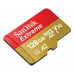 Карта памяти SanDisk Extreme SDSQXAA-128G-GN6MA microSD, 128Gb, UHS-I (U3), Class 10, чтение до 190 Мб/с, с адаптером