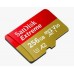 Карта памяти SanDisk Extreme SDSQXAV-256G-GN6MN microSD, 256Gb, UHS Class 3, Class 10, чтение до 190 Мб/с, без адаптера