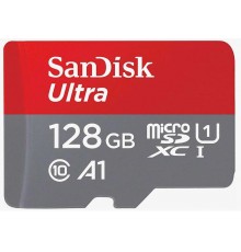 Карта памяти SanDisk Ultra SDSQUAB-128G-GN6MN microSD, 128Gb, UHS-I, Class 10, чтение до 140 Мб/с, без адаптера                                                                                                                                           