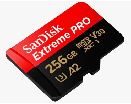 Карта памяти SanDisk Extreme PRO SDSQXCD-256G-GN6MA microSD, 256Gb, UHS Class 3, Class 10, чтение до 170 Мб/с, с адаптером