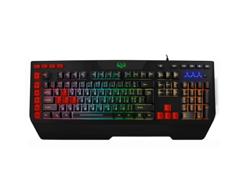 Клавиатура Sven KB-G9600 SV-019723 мембранная с тактильной обратной связью, проводная, 120 кн, USB, RGB подсветка, черная