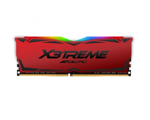 Модуль памяти 8GB OCPC X3 RGB MMX3A8GD432C16RE DDR4, 3200 MHz 25600 Мб/с, CL16, 1.35 В (DIMM) Red