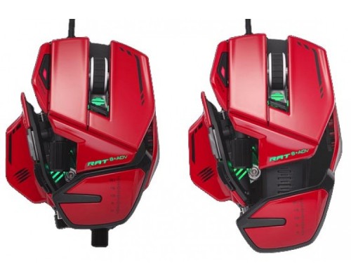 Мышь Mad Catz  R.A.T. 8+ ADV оптическая, проводная, 20000 dpi, USB, RGB подсветка, цвет  красный