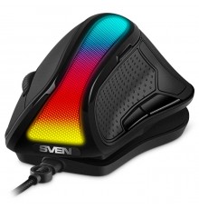 Мышь Sven RX-G890 SV-021085 оптическая, проводная, вертикальная, 10000 dpi, USB, 7 кн., RGB подсветка, черная                                                                                                                                             