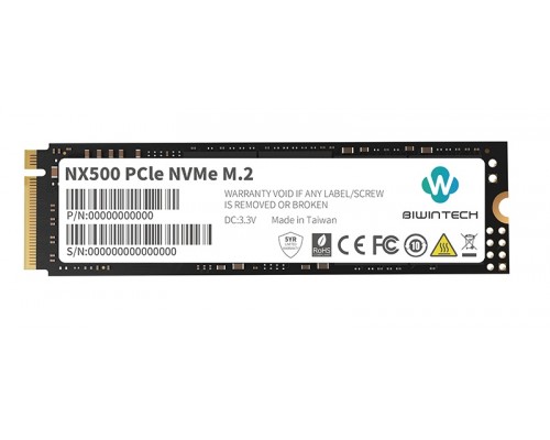 Накопитель BiwinTech NX500 82P1B9#G SSD, M.2, 512Gb, PCI-E 3.0 x4, чтение  2000 Мб/сек, запись  1600 Мб/сек, 3D NAND, 290 TBW